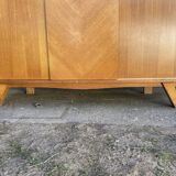 Light oak sliding door wardrobe, 1960