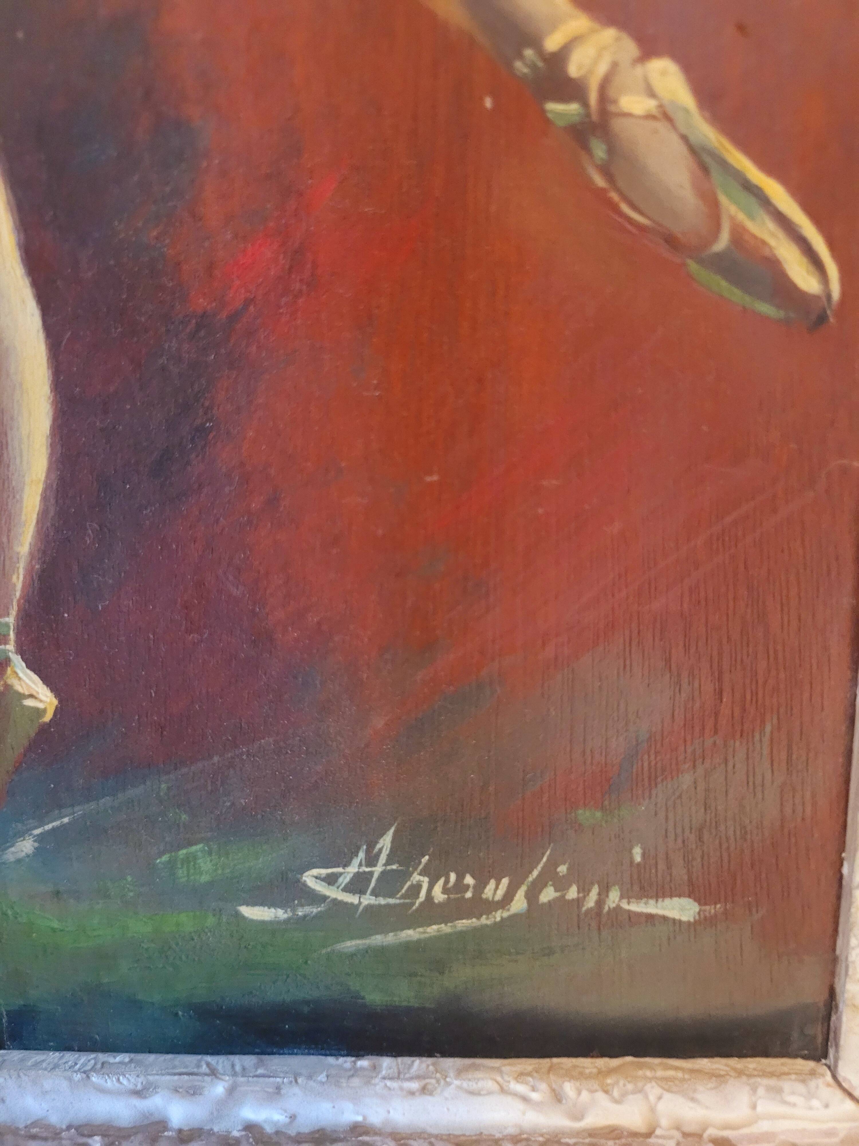 Vintage painting signed from the 1930s-1940s Ballerina