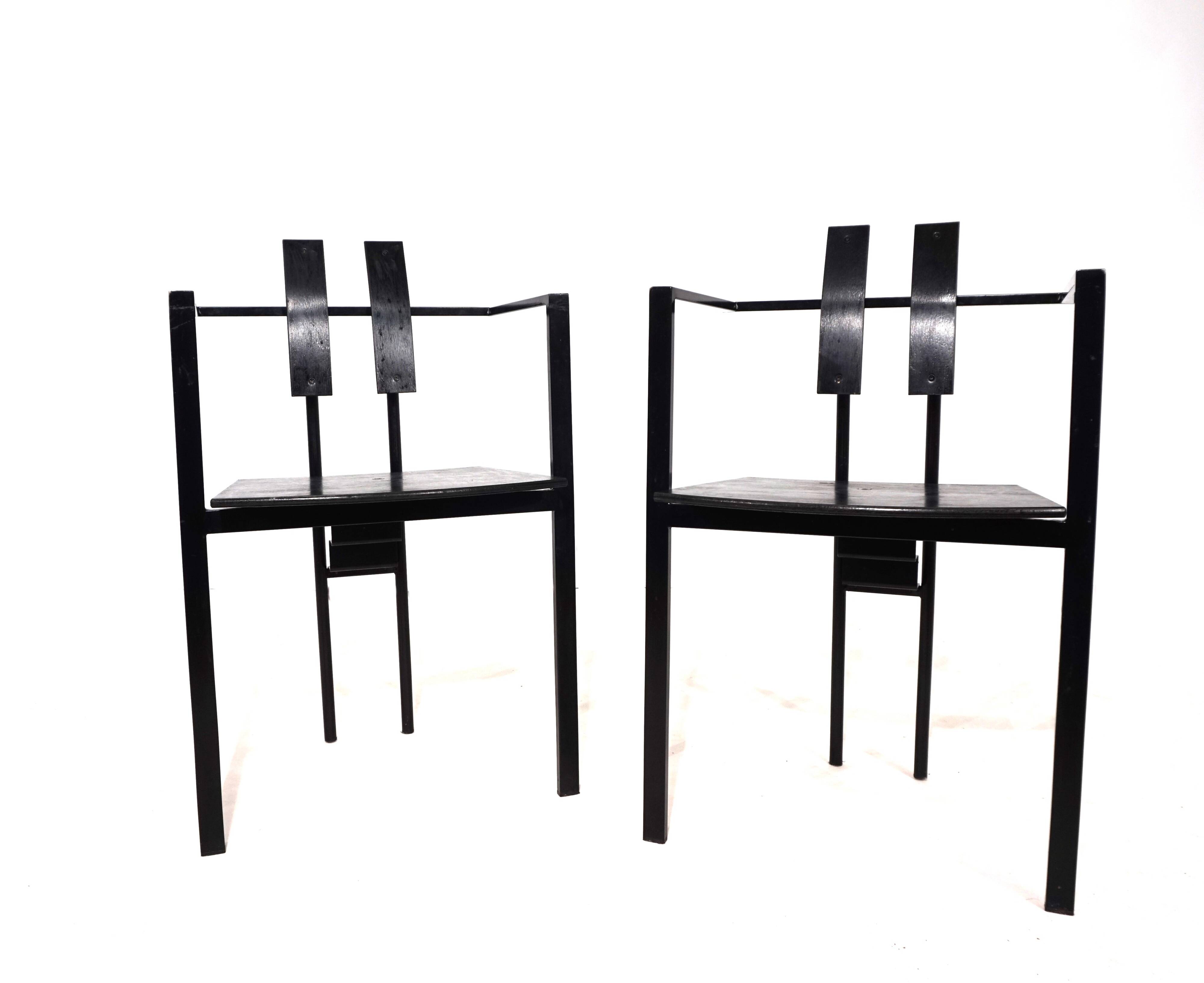 KFF Trix Memphis set of two dining chairs by Karl Friedrich Förster, 1988