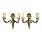 Pair of Empire style torch wall lights from PETITOT