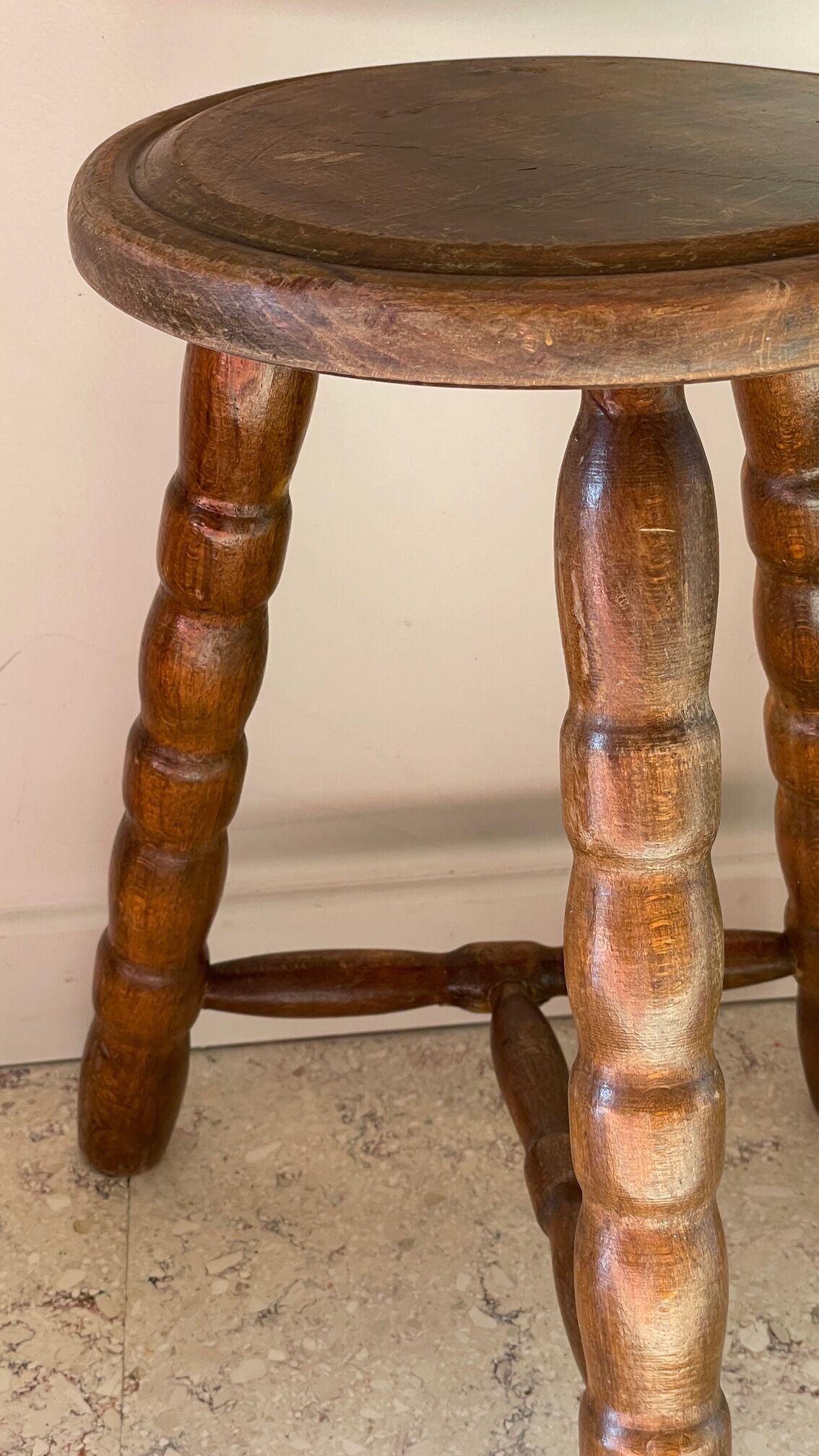 Wooden stool tripod vintage