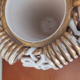 Sainte Radegonde ball vase in white and gold earthenware circa 1940-1950