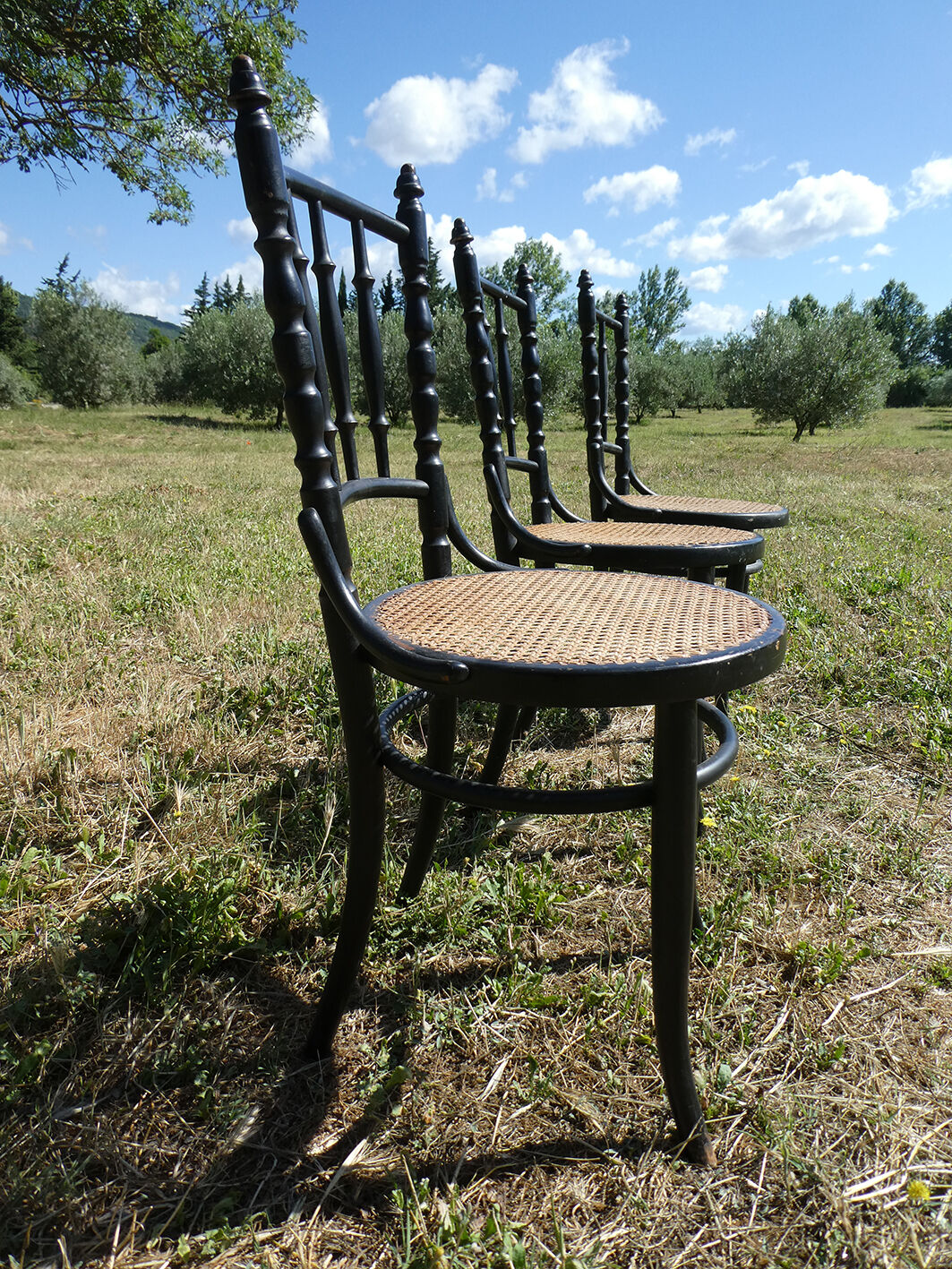 Lot de 3 chaises bistrot Fischel noires