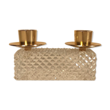 Vintage antique candle holder in molded and gilded glass