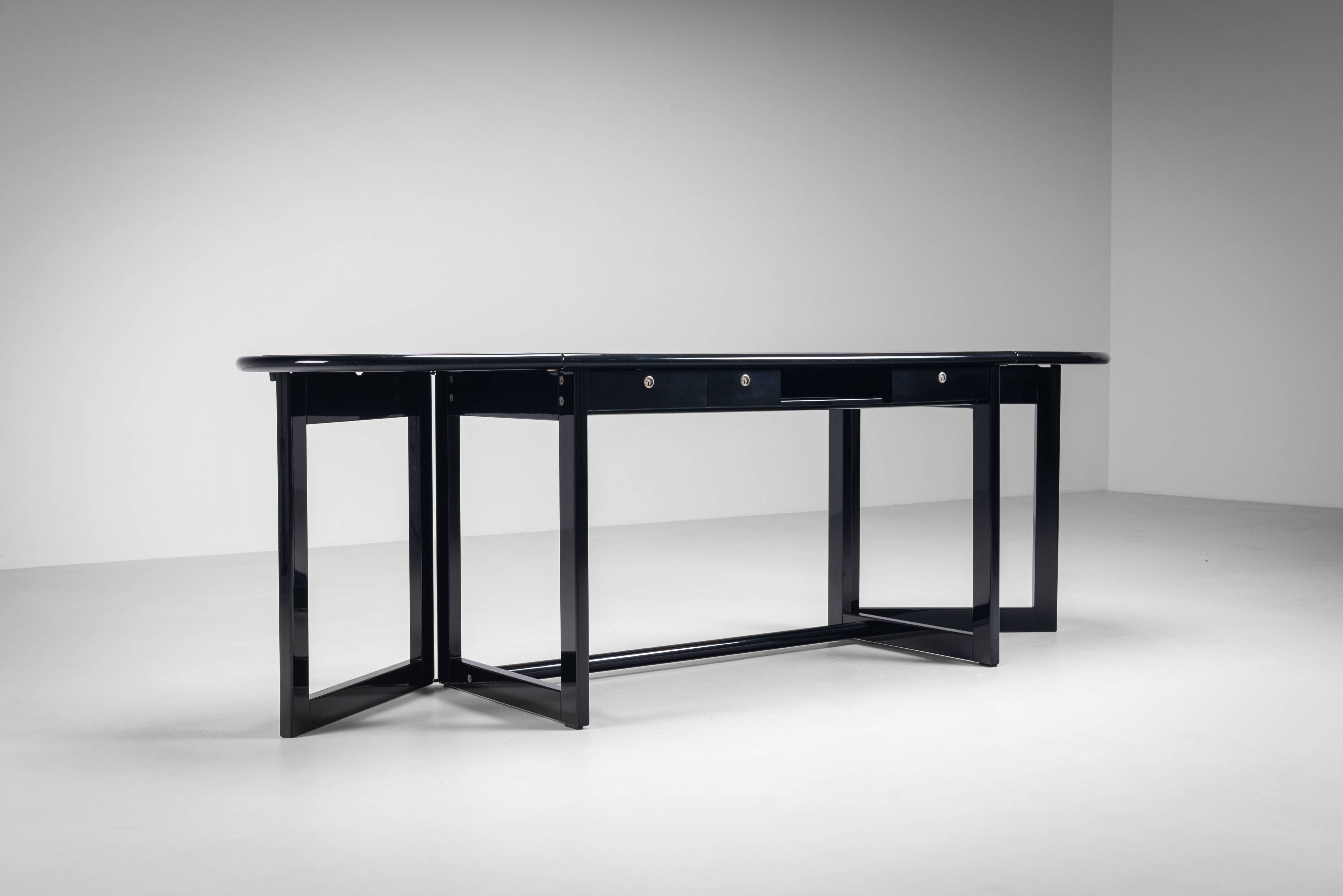 Augusto Savini rare drop leaf desk with Pamplona chair for Pozzi Italy