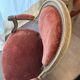 2 Louis XV style armchairs in wood and old pink velvet