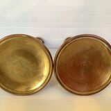 Pair of old brass candle holders