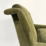Mid-Century Modern Pair of Italian Armchairs, Green Velvet, 1960s