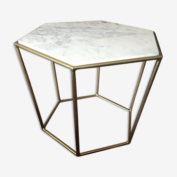 Table marbre et laiton
