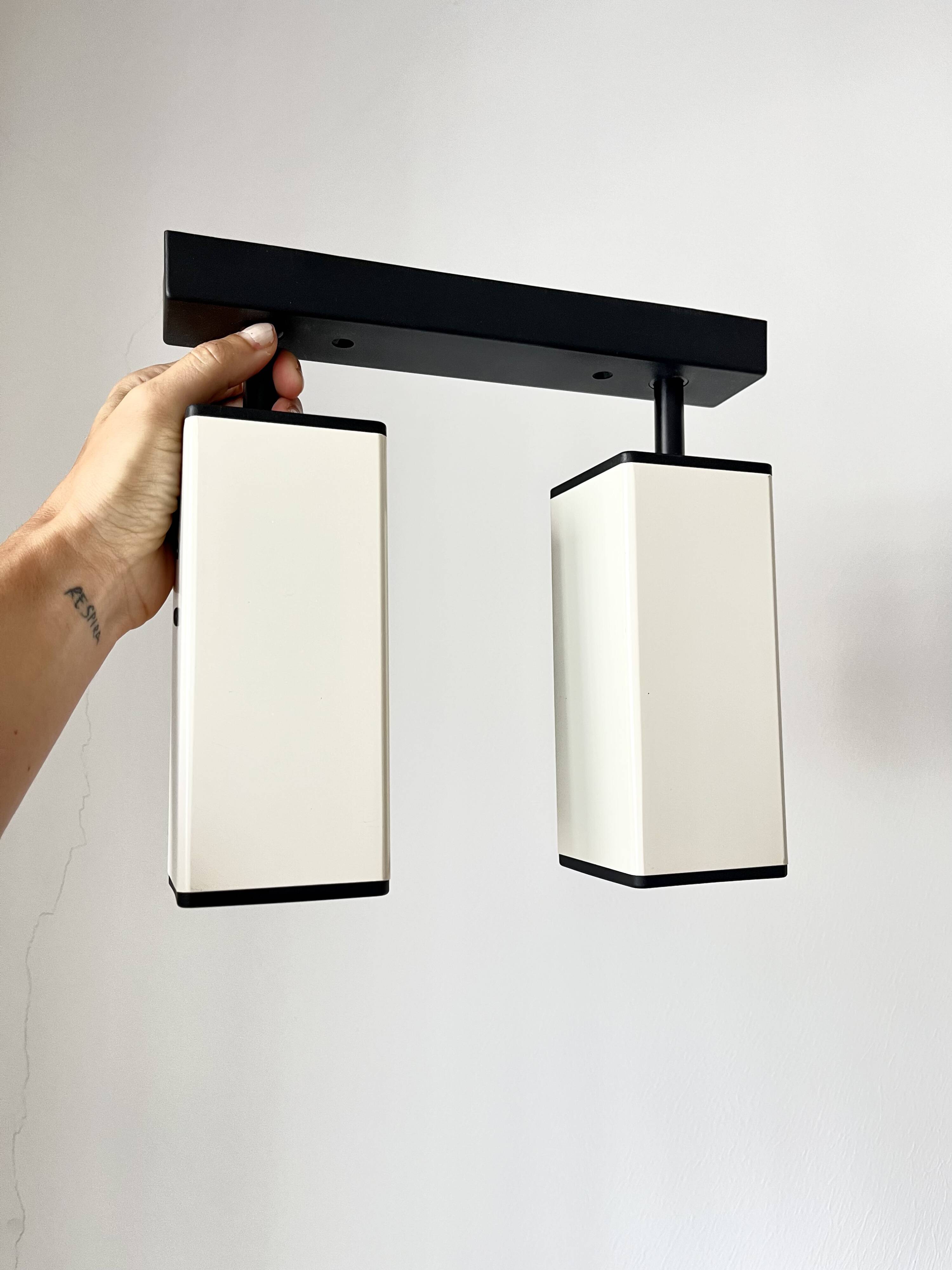 Vintage 1980s Wall or Ceiling Lamp with Two Adjustable Parallelepiped Light