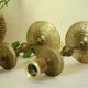 Pair of vintage engraved brass candle holders