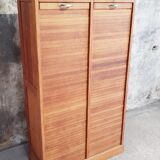 Double curtain binder cabinet