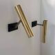 Pair of vintage modernist wall lights, brass, France 1970