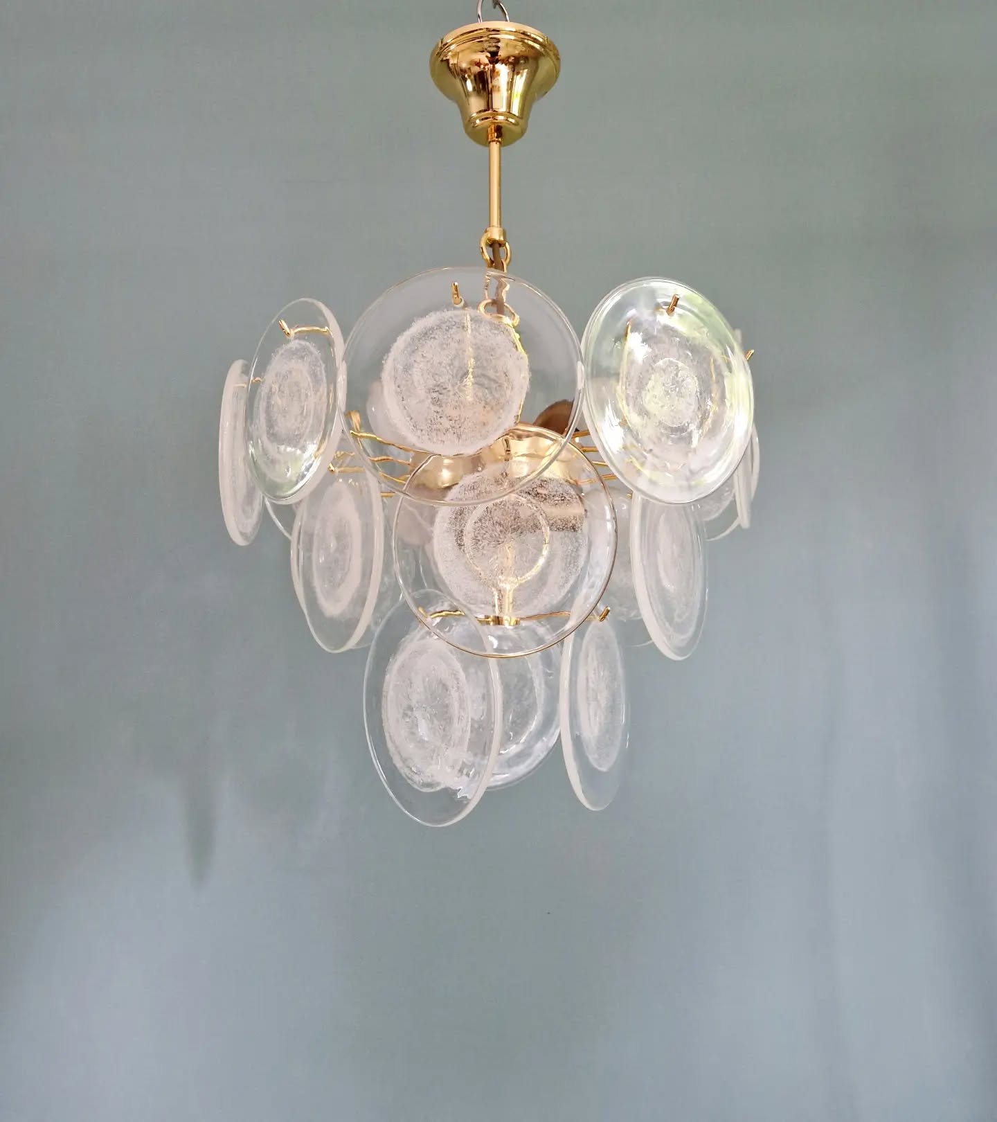 Murano glass disc chandelier, Italy, 1970s
