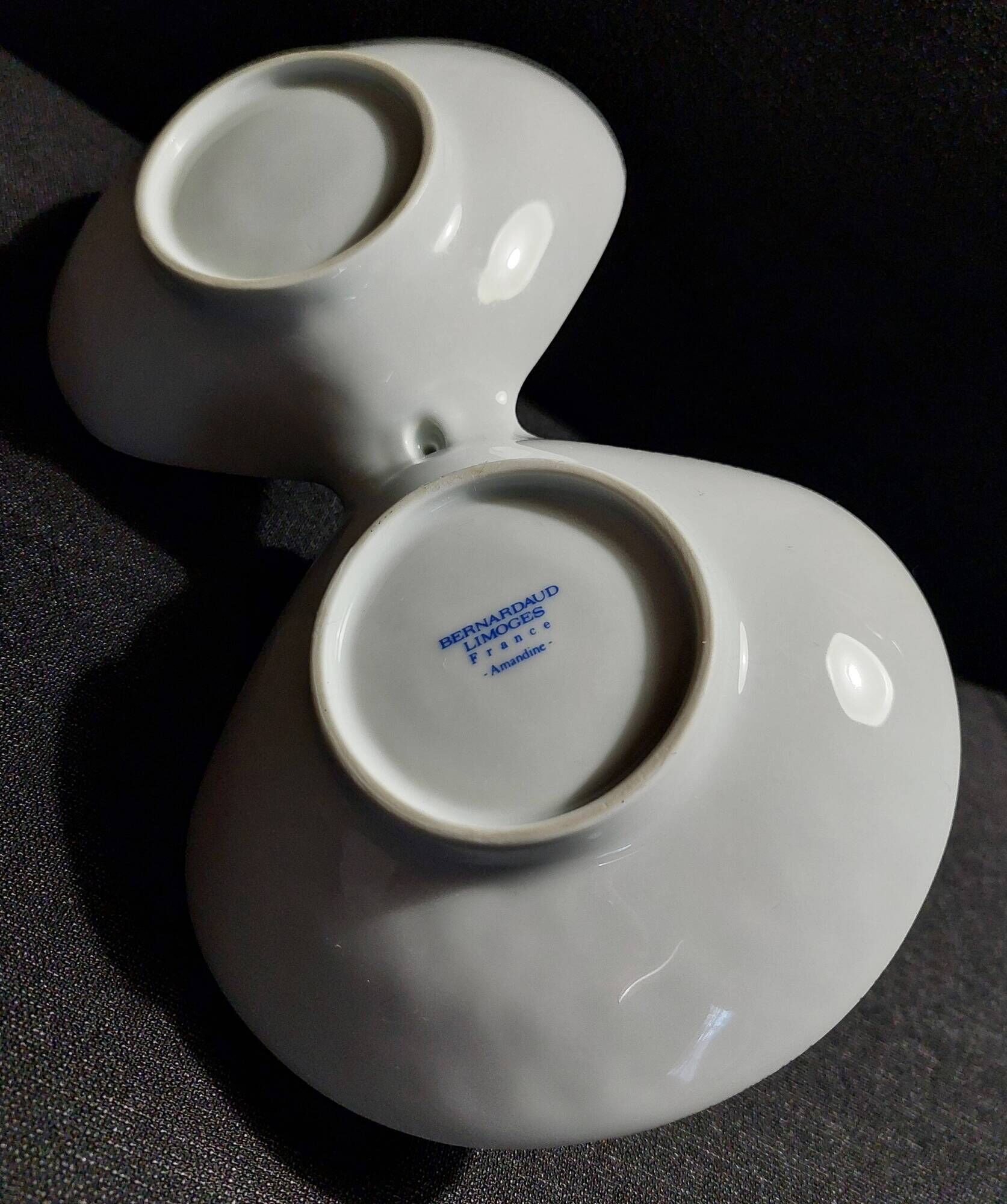 Servant aperitif porcelain dish Bernardaud Limoges decor Amandine