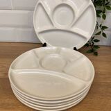 Set of 6 earthenware fondue plates