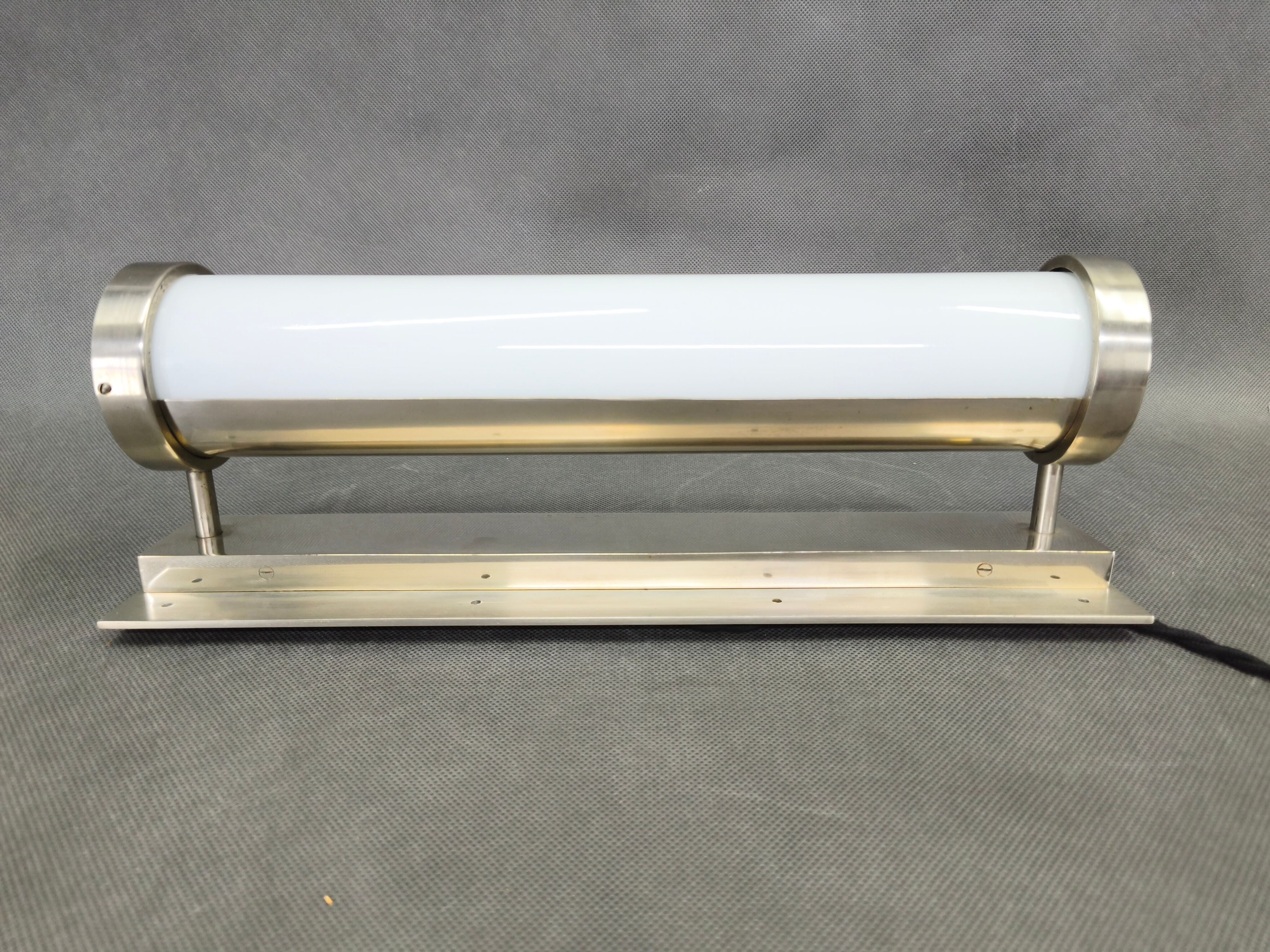Bauhaus Nickel Wall Light with Glass Tube, 1930s