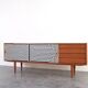 Mid-Century Op-Art Hand-Painted Danish Teak Sideboard, 1960s