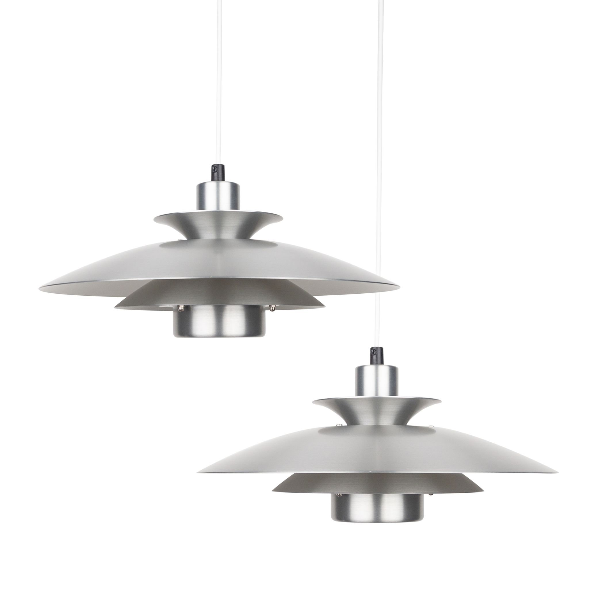 Pair of Danish vintage pendant lamps Volga by Kurt Wiborg, Jeka, 1980s