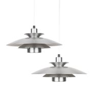 Pair of Danish vintage pendant lamps Volga by Kurt Wiborg, Jeka, 1980s