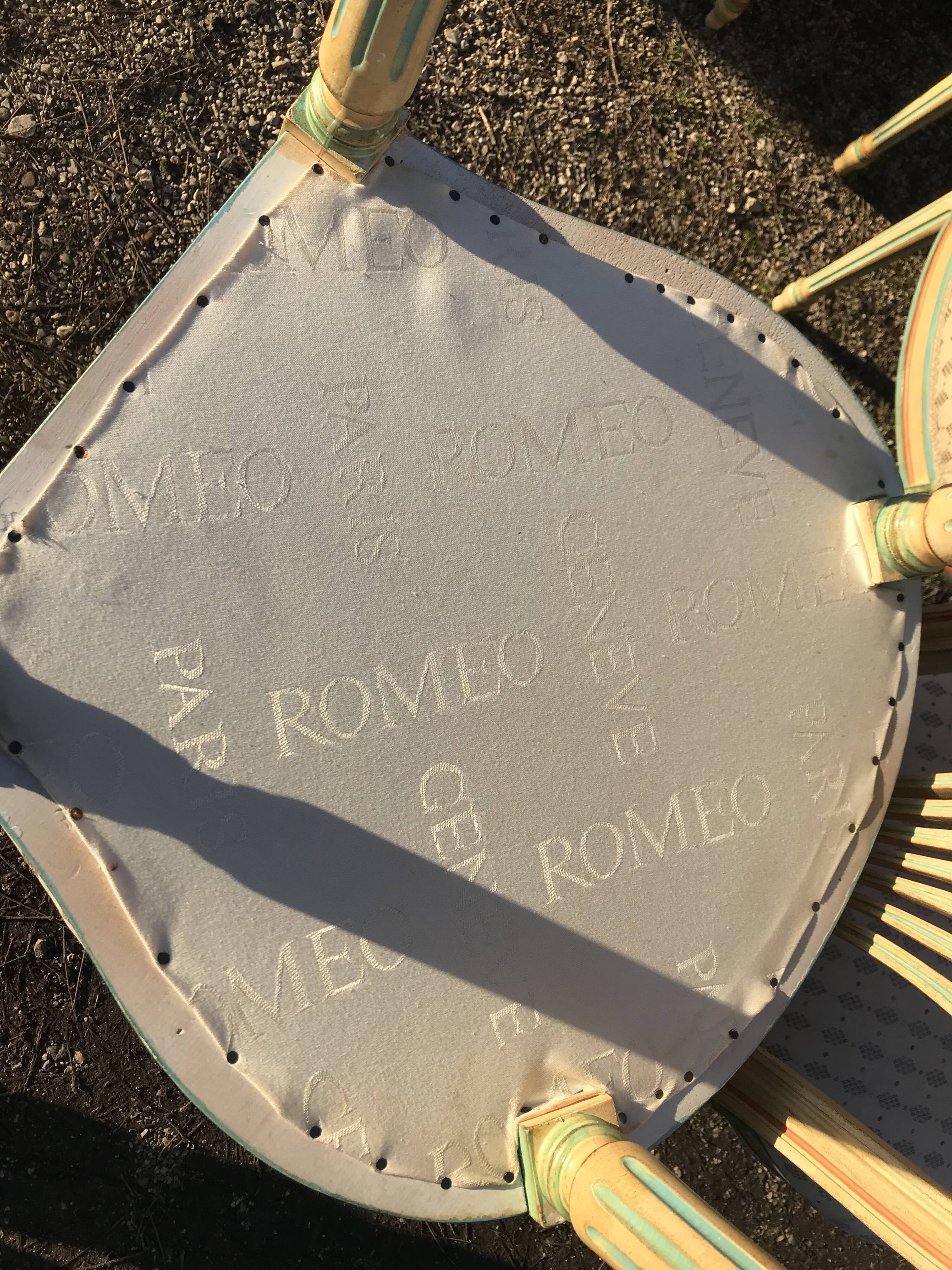 6 louis XVI hot air balloon chairs