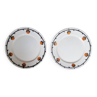 Set of 2 vintage Badonviller dessert plates