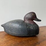 Duck caller in polychrome carved wood, early 20th century folk art