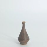 Small Mid-Century Scandinavian Modern Collectible Brown Stoneware Vases by Gunnar Borg, Set of 4