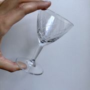Lot 6 crystal wine glasses engraved 50s