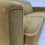 1970s, Danish 3-seater sofa, original light green furniture velour.