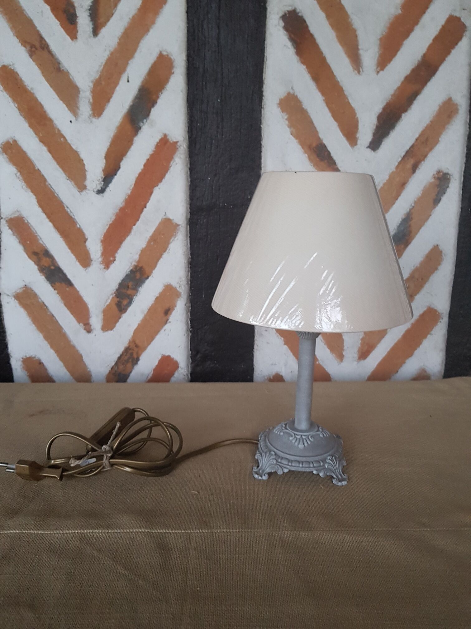 patinated foot bedside lamp