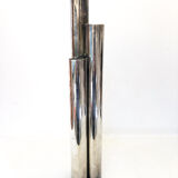 Silver metal candle holder 70s