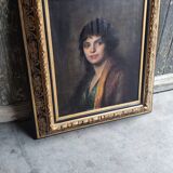 Oil on canvas painting with its beautiful original frame by Fernande Hortense Cécile de MERTENS