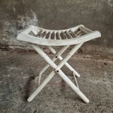 Vintage stool folding stool chalk white