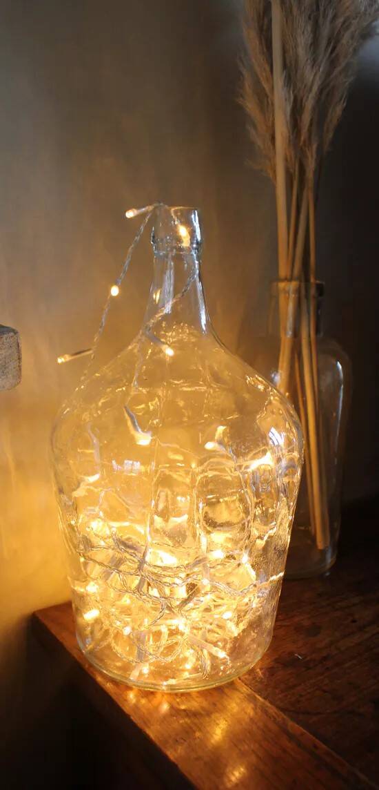 Clear glass demijohn carboy