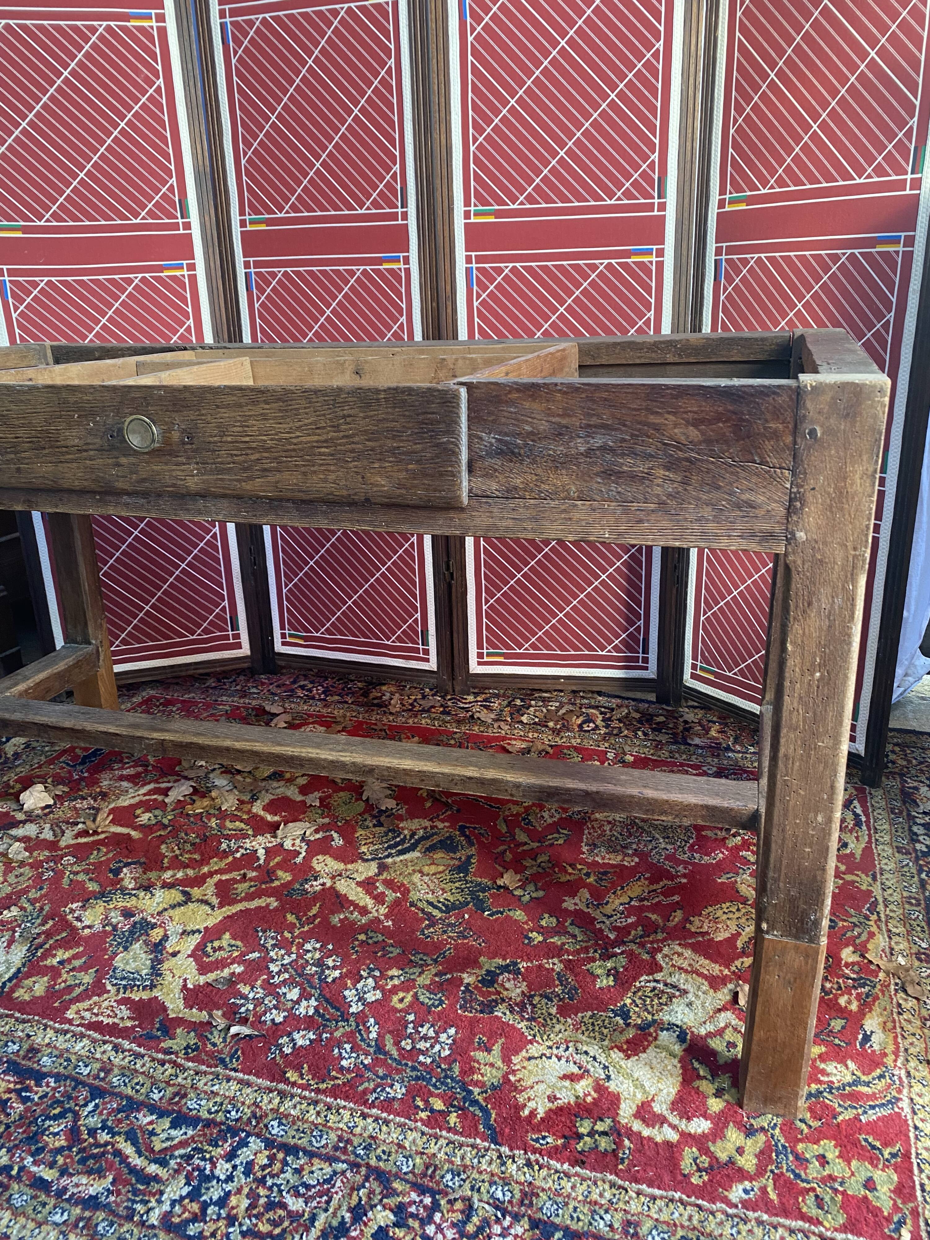 Old solid wood farmhouse table