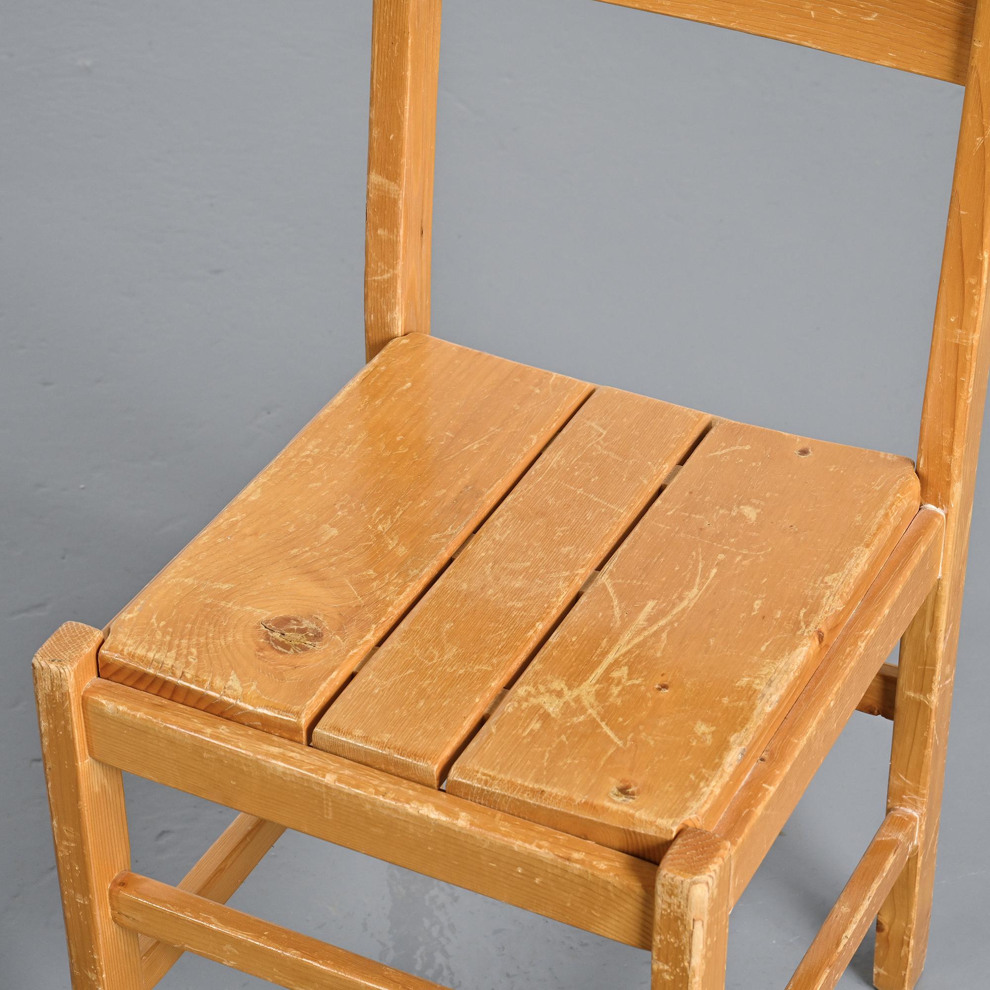 Pair of pine chairs, Maison Regain, France, circa 1970