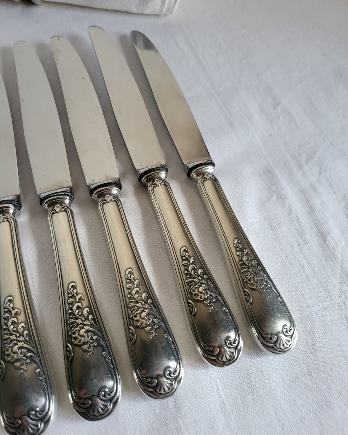 12 silver-plated table knives with stainless steel blades nogent