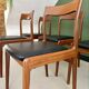 Set of 6 Danish teak chairs, 1970s.
