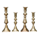 Set of 4 brass candlesticks, England, late 19th century
