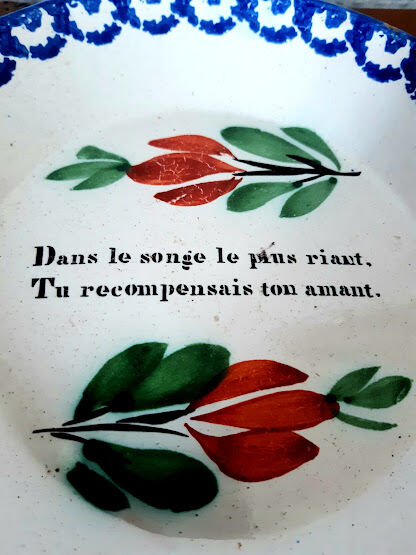 Pair of chatty earthenware plates 19th century