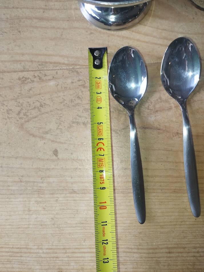 Vintage ice cream or dessert service in stainless steel