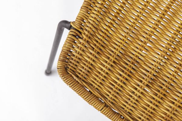 Ensemble de 2 chaises panier Gianfranco Legler, chaises en rotin des années 1950, style milieu de siècle.