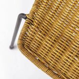 Set of 2 Gianfranco Legler Basket Chairs, 1950s Rattan Chairs, Mid Century.