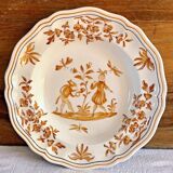 6 assiettes creuses Longchamp décor Moustier Olérys