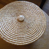 Trash in straw, inside Red satin, vintage 70's