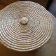 Trash in straw, inside Red satin, vintage 70's