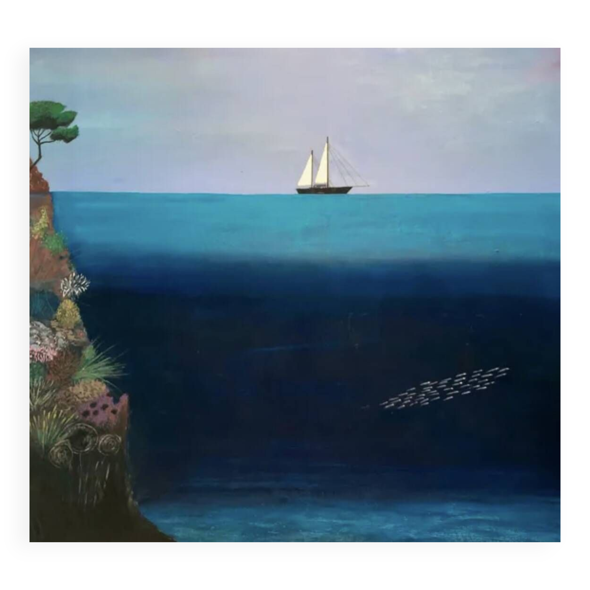 Figurative Blue Painting