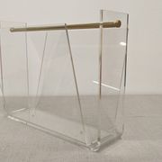 Acrylic magazine rack by David Lange, France circa 1970.