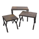 Slate stone brutalist nesting tables, 1970s, france